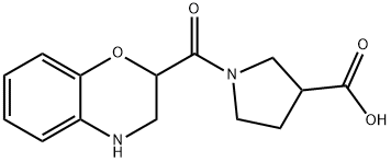 3-Pyrrolidinecarboxylic acid, 1-[(3,4-dihydro-2H-1,4-benzoxazin-2-yl)carbonyl]- 구조식 이미지