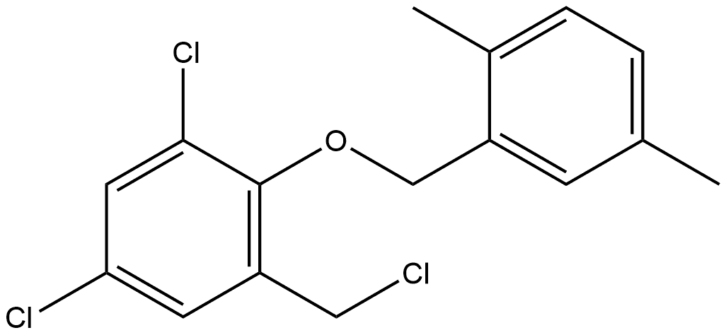 1,5-Dichloro-3-(chloromethyl)-2-[(2,5-dimethylphenyl)methoxy]benzene Structure