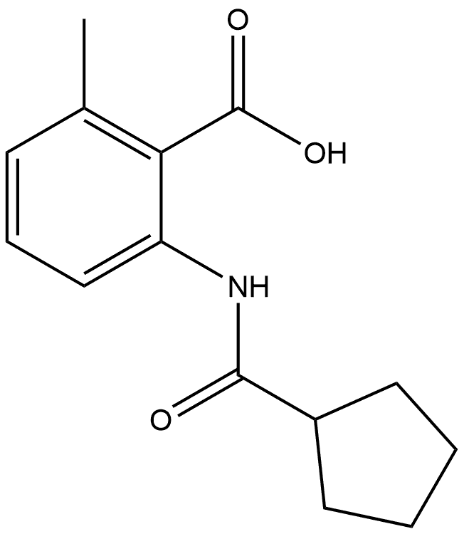 2-[(Cyclopentylcarbonyl)amino]-6-methylbenzoic acid Structure