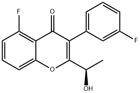 (R)-5-fluoro-3-(3-fluorophenyl)-2-(1-hydroxyethyl)-4H-chromen-4-one Structure