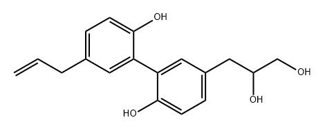 [1,1'-Biphenyl]-2,2'-diol, 5-(2,3-dihydroxypropyl)-5'-(2-propen-1-yl)- Structure