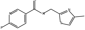 6-fluoro-N-[(4-methyl-1,3-thiazol-2-yl)methyl]pyridi
ne-3-carboxamide Structure