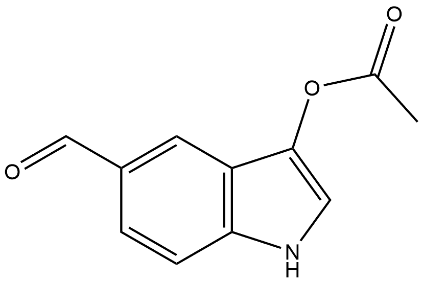 3-(Acetyloxy)-1H-indole-5-carboxaldehyde 구조식 이미지