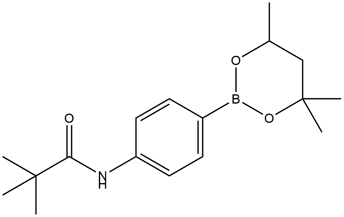 2,2-Dimethyl-N-[4-(4,4,6-trimethyl-1,3,2-dioxaborinan-2-yl)phenyl]propanamide Structure