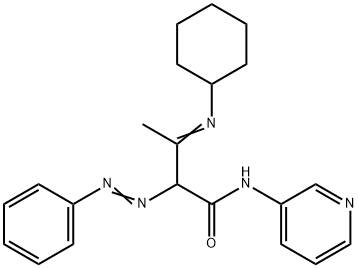 Butanamide, 3-(cyclohexylimino)-2-(2-phenyldiazenyl)-N-3-pyridinyl- Structure