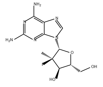 Adenosine, 2-amino-2'-deoxy-2'-fluoro-2'-methyl-, (2'R)- 구조식 이미지