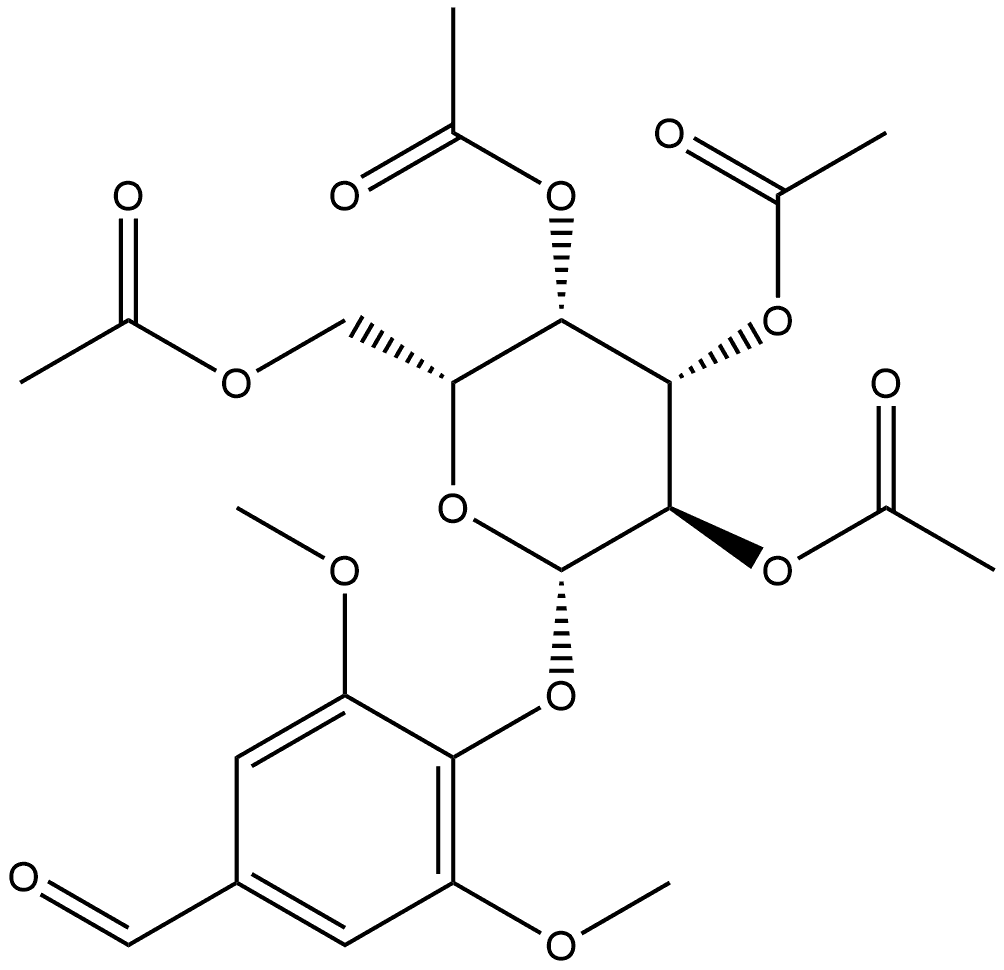 Benzaldehyde, 3,5-dimethoxy-4-[(2,3,4,6-tetra-O-acetyl-β-D-galactopyranosyl)oxy]- Structure