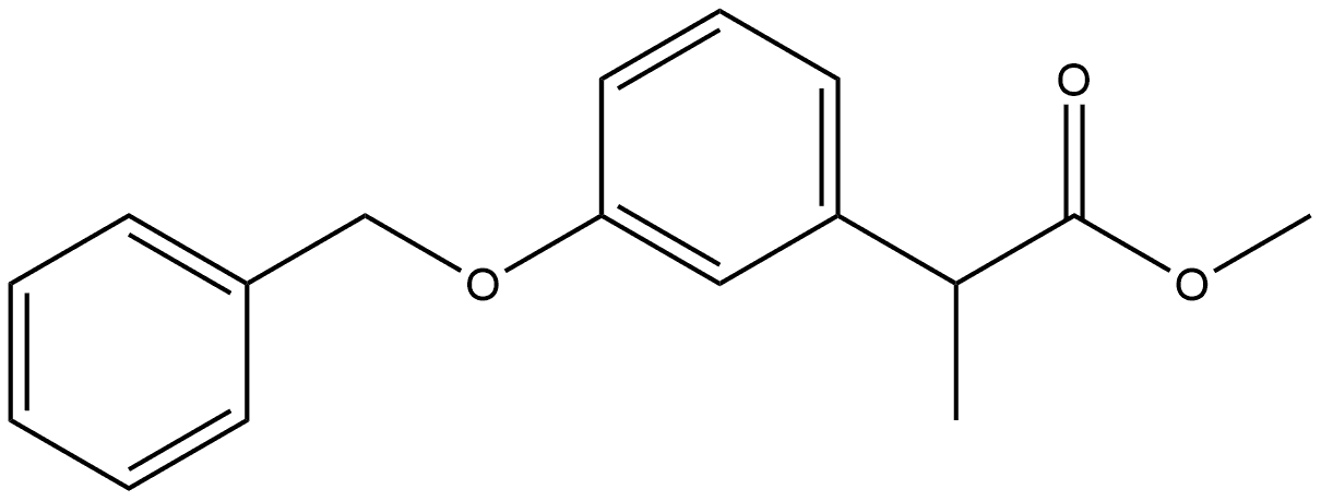 Benzeneacetic acid, α-methyl-3-(phenylmethoxy)-, methyl ester Structure