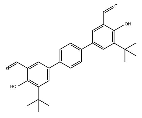 [1,1':4',1''-Terphenyl]-3,3''-dicarboxaldehyde, 5,5''-bis(1,1-dimethylethyl)-4,4''-dihydroxy- 구조식 이미지