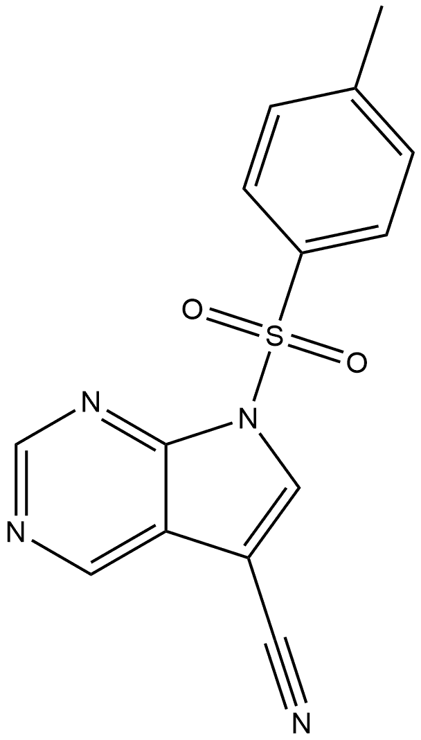 7-tosyl-7H-pyrrolo[2,3-d]pyrimidine-5-carbonitrile Structure