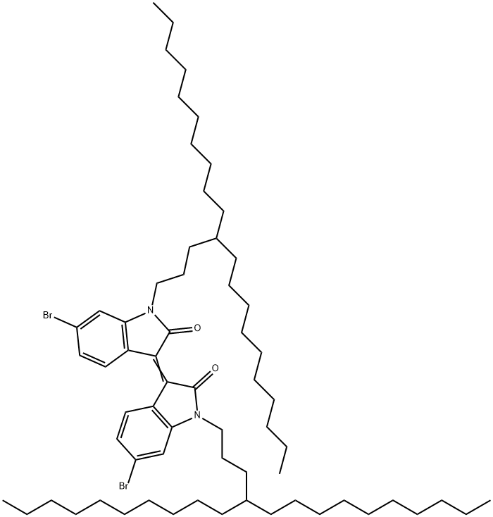 2H-Indol-2-one, 6-bromo-3-[6-bromo-1-(4-decyltetradecyl)-1,2-dihydro-2-oxo-3H-indol-3-ylidene]-1-(4-decyltetradecyl)-1,3-dihydro- Structure