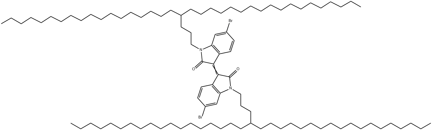2H-Indol-2-one, 6-bromo-3-[6-bromo-1,2-dihydro-1-(4-octadecyldocosyl)-2-oxo-3H-indol-3-ylidene]-1,3-dihydro-1-(4-octadecyldocosyl)- Structure