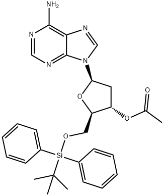 Adenosine, 2'-deoxy-5'-O-[(1,1-dimethylethyl)diphenylsilyl]-, 3'-acetate (9CI) 구조식 이미지