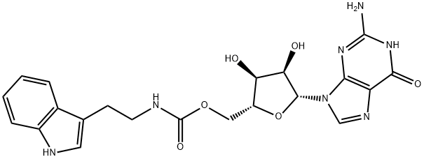 Guanosine, 5'-[N-[2-(1H-indol-3-yl)ethyl]carbamate] Structure