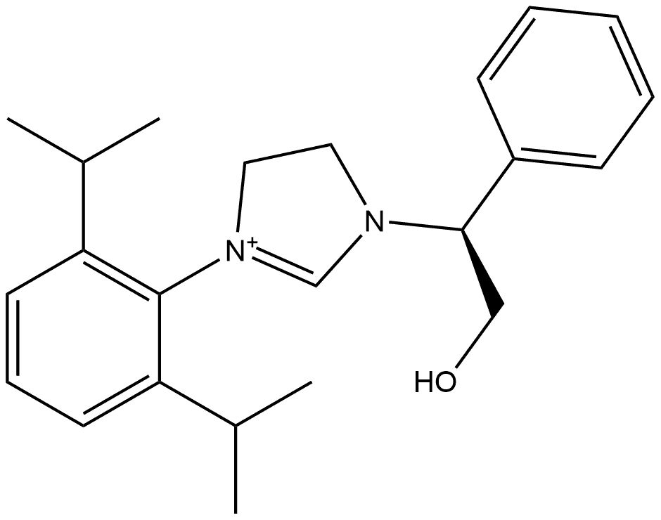 3-[2,6-Bis(1-methylethyl)phenyl]-4,5-dihydro-1-[(1S)-2-hydroxy-1-phenylethyl]-1H-imidazolium Structure