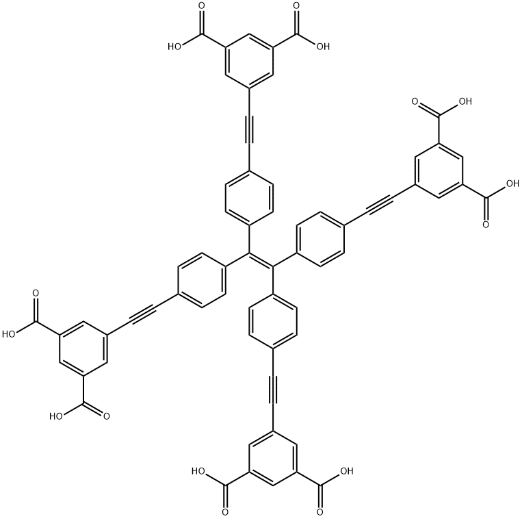 1,3-Benzenedicarboxylic acid, 5,5',5'',5'''-[1,2-ethenediylidenetetrakis(4,1-phenylene-2,1-ethynediyl)]tetrakis- Structure