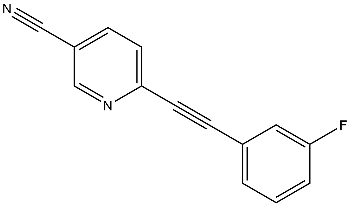 6-[2-(3-Fluorophenyl)ethynyl]-3-pyridinecarbonitrile Structure