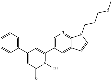 2(1H)-Pyridinone, 1-hydroxy-6-[1-(3-methoxypropyl)-1H-pyrrolo[2,3-b]pyridin-5-yl]-4-phenyl- Structure