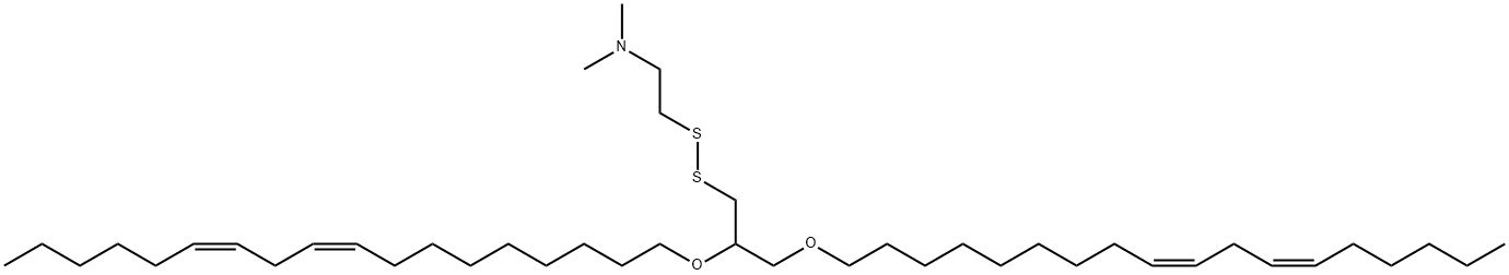 Ethanamine, 2-[[2,3-bis[(9Z,12Z)-9,12-octadecadien-1-yloxy]propyl]dithio]-N,N-dimethyl- Structure