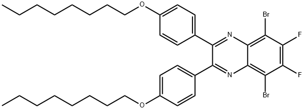 5,8-dibromo-6,7-difluoro-2,3-bis(4-(octyloxy)phenyl)quinoxaline 구조식 이미지