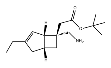 Bicyclo[3.2.0]hept-3-ene-6-acetic acid, 6-(aminomethyl)-3-ethyl-, 1,1-dimethylethyl ester, (1S,5R,6S)- Structure