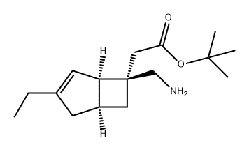 Bicyclo[3.2.0]hept-3-ene-6-acetic acid, 6-(aminomethyl)-3-ethyl-, 1,1-dimethylethyl ester, (1R,5S,6R)- Structure