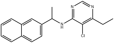 5-Chloro-6-ethyl-N-(1-(naphthalen-2-yl)ethyl)pyrimidin-4-amine 구조식 이미지