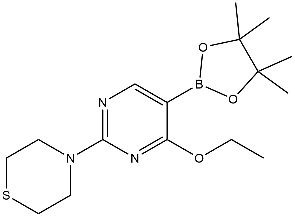 4-[4-Ethoxy-5-(4,4,5,5-tetramethyl-1,3,2-dioxaborolan-2-yl)-2-pyrimidinyl]thi... 구조식 이미지