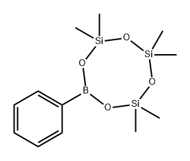 1,3,5,7-Tetraoxa-2,4,6-trisila-8-boracyclooctane, 2,2,4,4,6,6-hexamethyl-8-phenyl- 구조식 이미지