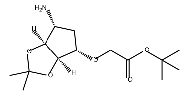 Acetic acid, 2-[[(3aR,4S,6R,6aS)-6-aminotetrahydro-2,2-dimethyl-4H-cyclopenta-1,3-dioxol-4-yl]oxy]-, 1,1-dimethylethyl ester Structure