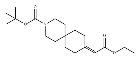 3-Azaspiro[5.5]undecane-3-carboxylic acid, 9-(2-ethoxy-2-oxoethylidene)-, 1,1-dimethylethyl ester Structure