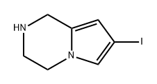 Pyrrolo[1,2-a]pyrazine, 1,2,3,4-tetrahydro-7-iodo- Structure