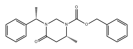 1(2H)-Pyrimidinecarboxylic acid, tetrahydro-6-methyl-4-oxo-3-[(1S)-1-phenylethyl]-, phenylmethyl ester, (6R)- 구조식 이미지