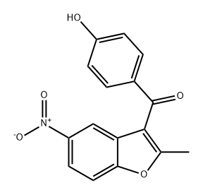 Methanone, (4-hydroxyphenyl)(2-methyl-5-nitro-3-benzofuranyl)- Structure