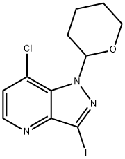 7-Chloro-3-iodo-1-(tetrahydro-2H-pyran-2-yl)-1H-pyrazolo[4,3-b]pyridine Structure