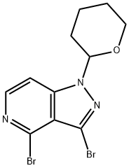3,4-Dibromo-1-(tetrahydro-2H-pyran-2-yl)-1H-pyrazolo[4,3-c]pyridine Structure