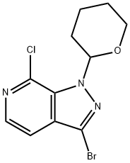 3-Bromo-7-chloro-1-(tetrahydro-2H-pyran-2-yl)-1H-pyrazolo[3,4-c]pyridine Structure