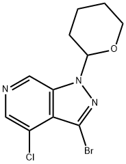 3-Bromo-4-chloro-1-(tetrahydro-2H-pyran-2-yl)-1H-pyrazolo[3,4-c]pyridine Structure