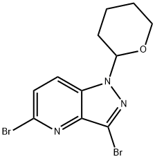3,5-Dibromo-1-(tetrahydro-2H-pyran-2-yl)-1H-pyrazolo[4,3-b]pyridine 구조식 이미지