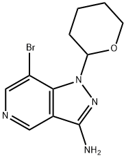 7-Bromo-1-(tetrahydro-2H-pyran-2-yl)-1H-pyrazolo[4,3-c]pyridin-3-amine 구조식 이미지