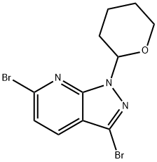 3,6-Dibromo-1-(tetrahydro-2H-pyran-2-yl)-1H-pyrazolo[3,4-b]pyridine Structure