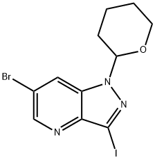 6-Bromo-3-iodo-1-(tetrahydro-2H-pyran-2-yl)-1H-pyrazolo[4,3-b]pyridine Structure