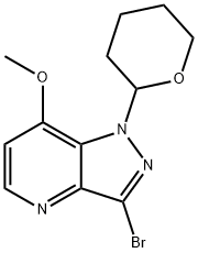 3-Bromo-7-methoxy-1-(tetrahydro-2H-pyran-2-yl)-1H-pyrazolo[4,3-b]pyridine 구조식 이미지