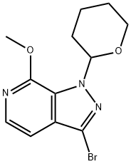 3-Bromo-7-methoxy-1-(tetrahydro-2H-pyran-2-yl)-1H-pyrazolo[3,4-c]pyridine Structure