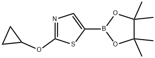 2-(Cyclopropyloxy)-5-(4,4,5,5-tetramethyl-1,3,2-dioxaborolan-2-yl)thiazole 구조식 이미지