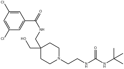 N-((1-(2-(3-(tert-Butyl)ureido)ethyl)-4-(hydroxymethyl)piperidin-4-yl)methyl)-3,5-dichlorobenzamide Structure