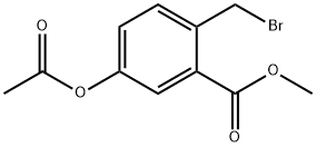 Benzoic acid, 5-(acetyloxy)-2-(bromomethyl)-, methyl ester 구조식 이미지