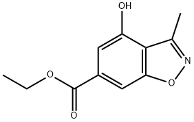 1,2-Benzisoxazole-6-carboxylic acid, 4-hydroxy-3-methyl-, ethyl ester Structure