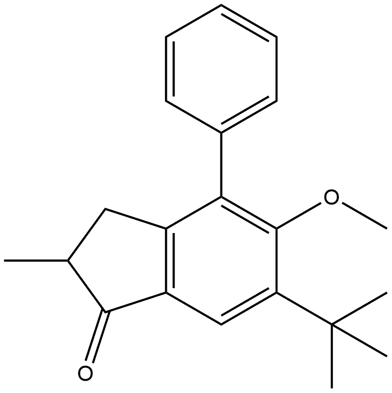 6-(1,1-Dimethylethyl)-2,3-dihydro-5-methoxy-2-methyl-4-phenyl-1H-inden-1-one 구조식 이미지