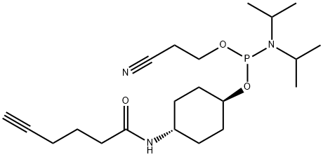 Phosphoramidous acid, N,N-bis(1-methylethyl)-, 2-cyanoethyl trans-4-[(1-oxo-5-hexyn-1-yl)amino]cyclohexyl ester Structure